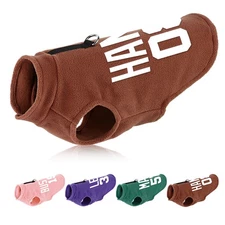 Personalised Fleece Dog Vest Winter Puppy Jacket with Custom Pet Name Printed