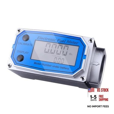 1 Inch Digital Turbine Fuel Flow Meter NPT Thread Flowmeter 1in Blue 1