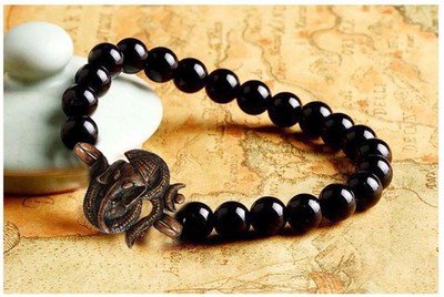Armband Alloy Crystal Brass  Onyx Perlen Ganesha
