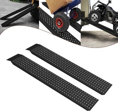 Schwarz Verzinkt Stahl Auffahrrampe Rampe 135x23x4,5cm - Auto Motorrad ATV PKW