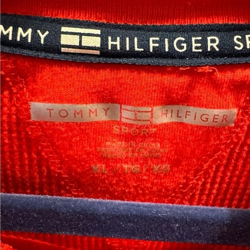 Camisa Tommy Hilfiger Juvenil Roja Larga Texturizada Manga Larga Talla XL Foto 4 de 4