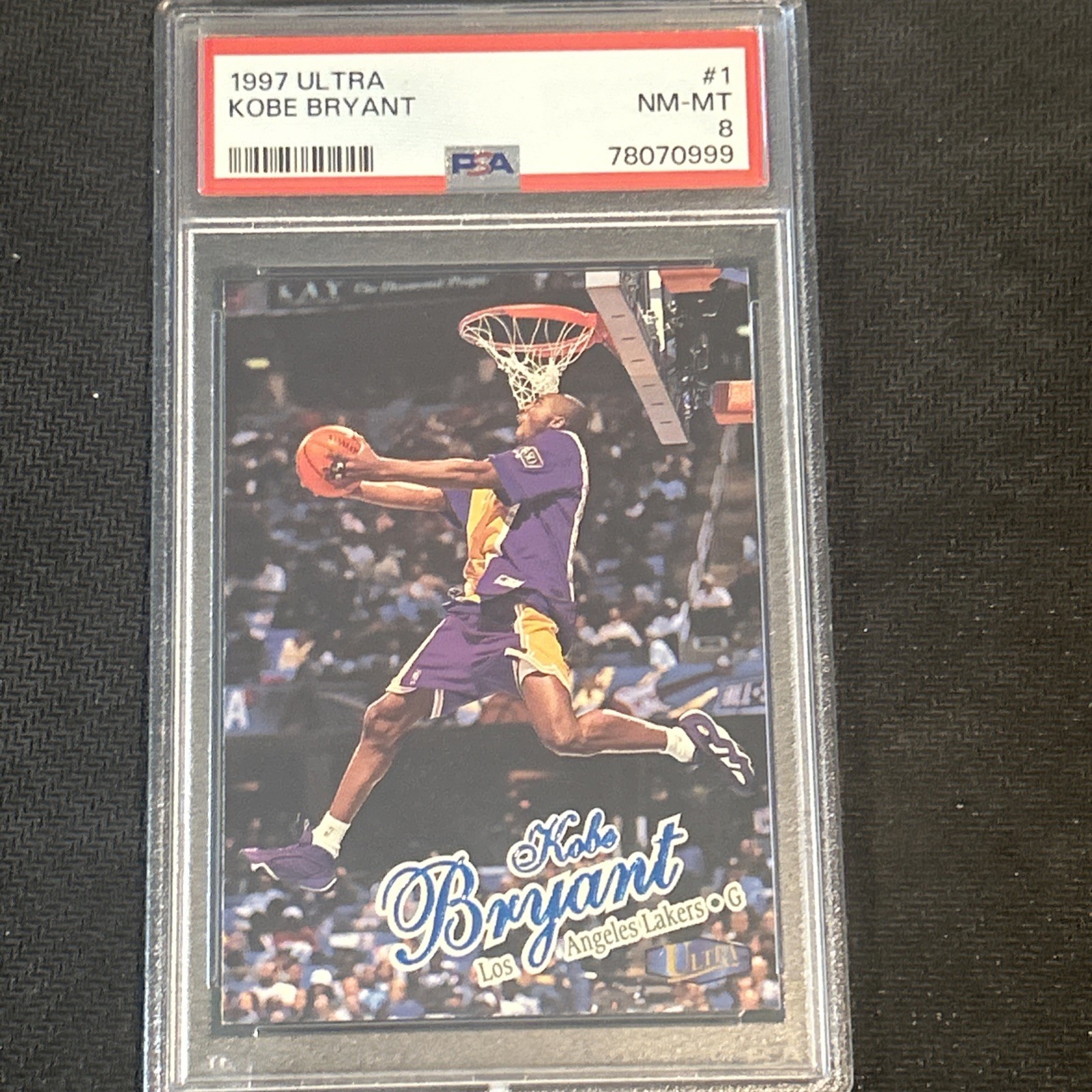 Kobe Bryant 1997 Fleer Ultra #1 Lakers PSA 8 view 1