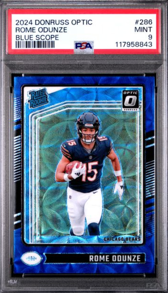 2024 DONRUSS OPTIC #286 ROME ODUNZE BLUE SCOPE PSA MINT 9
