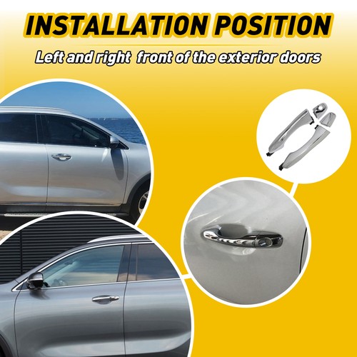 Pair Chrome Outside Door Handle LH RH Front / For 2016-2020 Kia Sorento - Foto 3 di 8