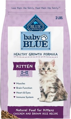 Blue Buffalo Baby BLUE Natural Kitten Dry Cat Food, Healthy Growth Formula