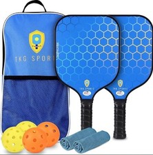 TKG Sports Fiberglass Pickleball Set with Carry Bag