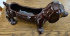 Vintage Ceramic Pottery Dachshund Brown Weiner Dog Planter 9" Hand Painted — photo 2