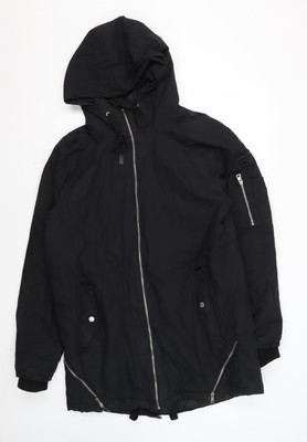 Bershka Damen schwarz Anorak Jacke Größe 10