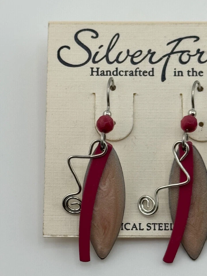 Silver Forest Enamel Dangle Earrings - Image 3 of 4