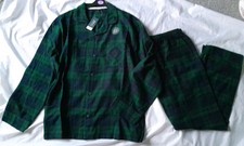 George Asda Mens Green Check Button Front Pyjamas Size XXL Brand New With Tags