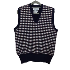 Vintage Strawbridge & Clothier Mens Plaid Sweater Vest LG (fits like Medium)