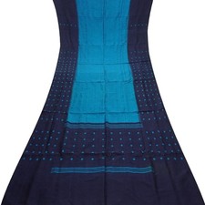Vintage Blue Sarees 100 Pure Silk Handwoven South Indian Sari 5YD Craft Fabric