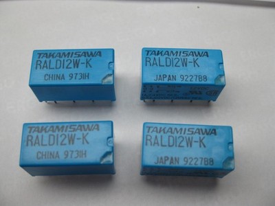 4 Stück Relais RALD12W-K  10Pin TAKAMISAWA mit zwei Spulen 12V