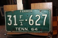 1964 Tennessee License Plate Campbell County FARMER 31 F/1-627