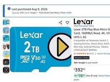 2tb Micro SD - brand new, receipt included lexar / top tier name