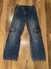 Vintage Y2K Ecko Unltd Boys Cargo Jeans Baggy Skate Hip Hop Size 7 RARE