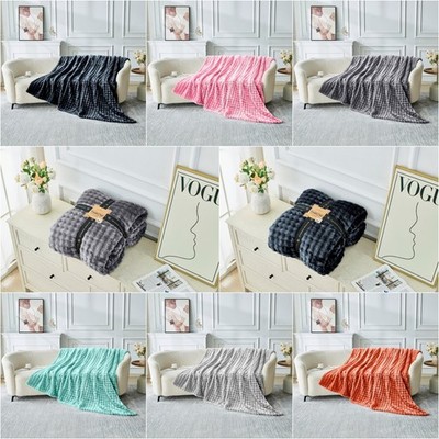 Bubble Jacquard Warm Kuschelig Teddy Sherpa Fleece Sofa Bett Überwurf Super Weich Decke