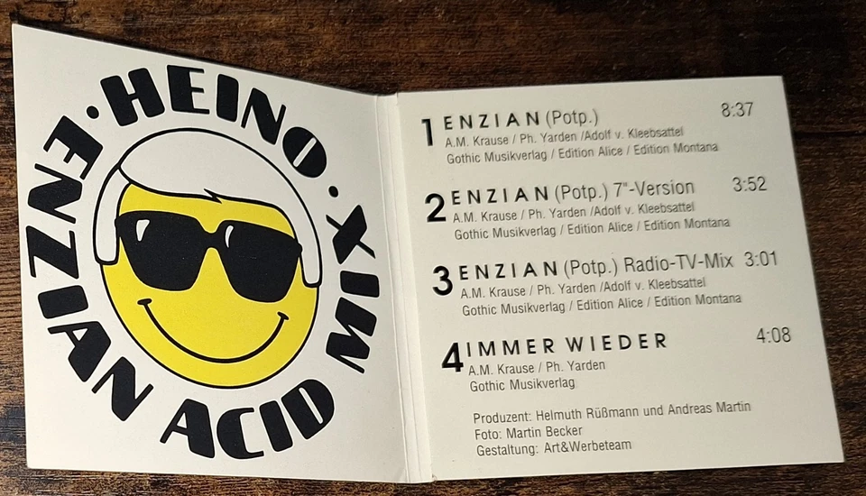 HEINO - ENZIAN 3" mit Adapter Single-CD Acid House aus 1989 - Bild 2 von 2