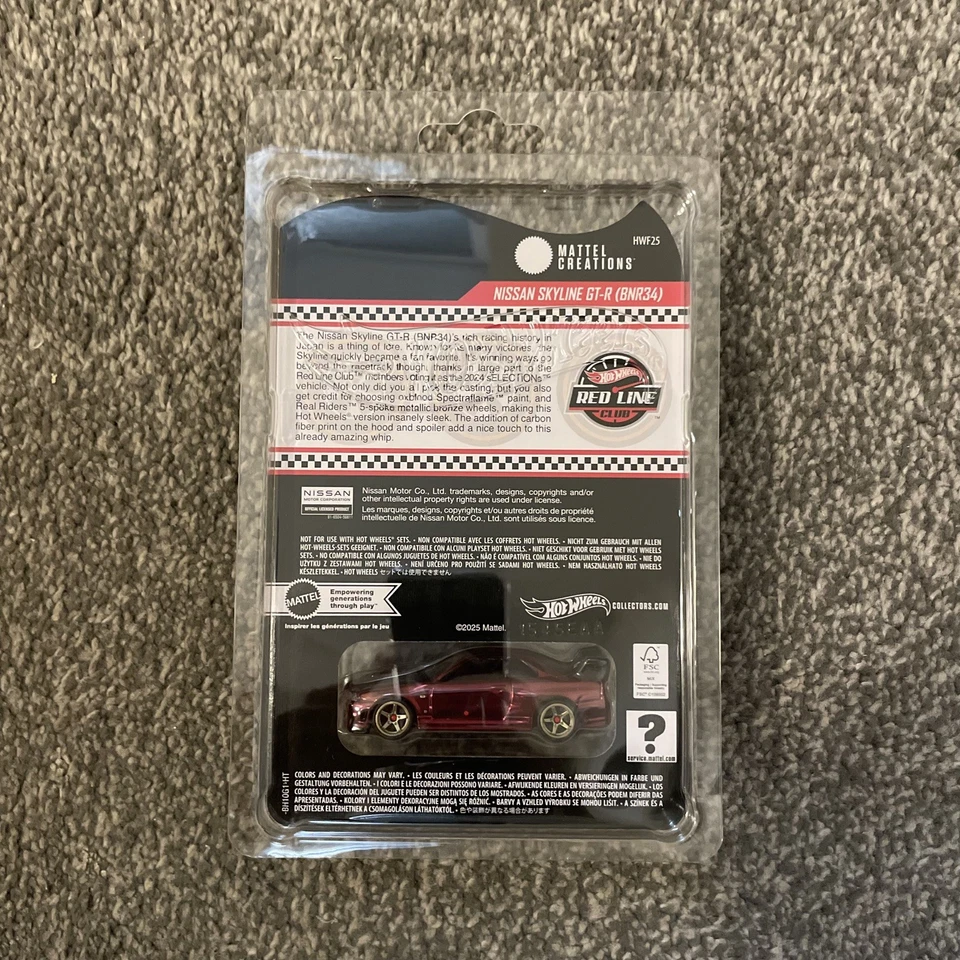Nissan Skyline GT-R (BNR34) rojo exclusivo de Hot Wheels RLC Foto 2 de 2