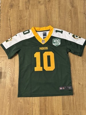Youth Green Packers Love Jersey Stitched Green Yellow 100th Anniversary Jersey