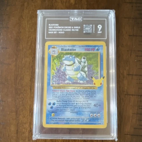 Pokémon Blastoise 2/102 Celebrations Classic Collection Holo TAG Graded 2021