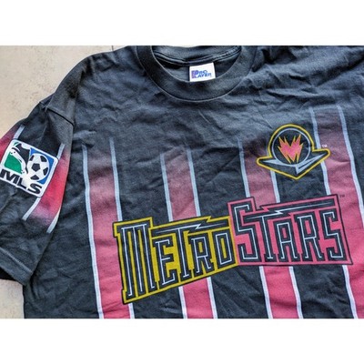 NEW York NJ MetroStars 90s Pro PLAYER shirsey tee XL jersey blk