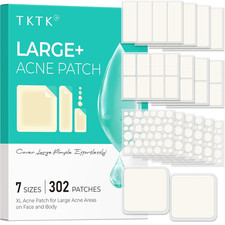 TKTK Large Pimple Patches for Face, 7 Sizes XL Acne Patches, Big Hydrocolloid Ba