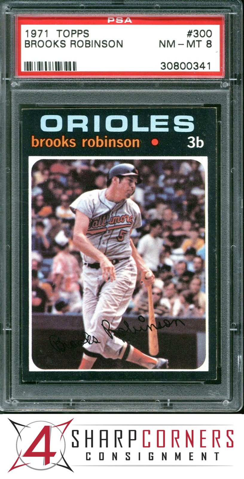 1971 TOPPS #300 BROOKS ROBINSON ORIOLES HOF PSA 8
