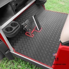 Golf Cart Floor Liner Mat 8mm Thick Rubber Full Coverage Fit for Club Red Trim