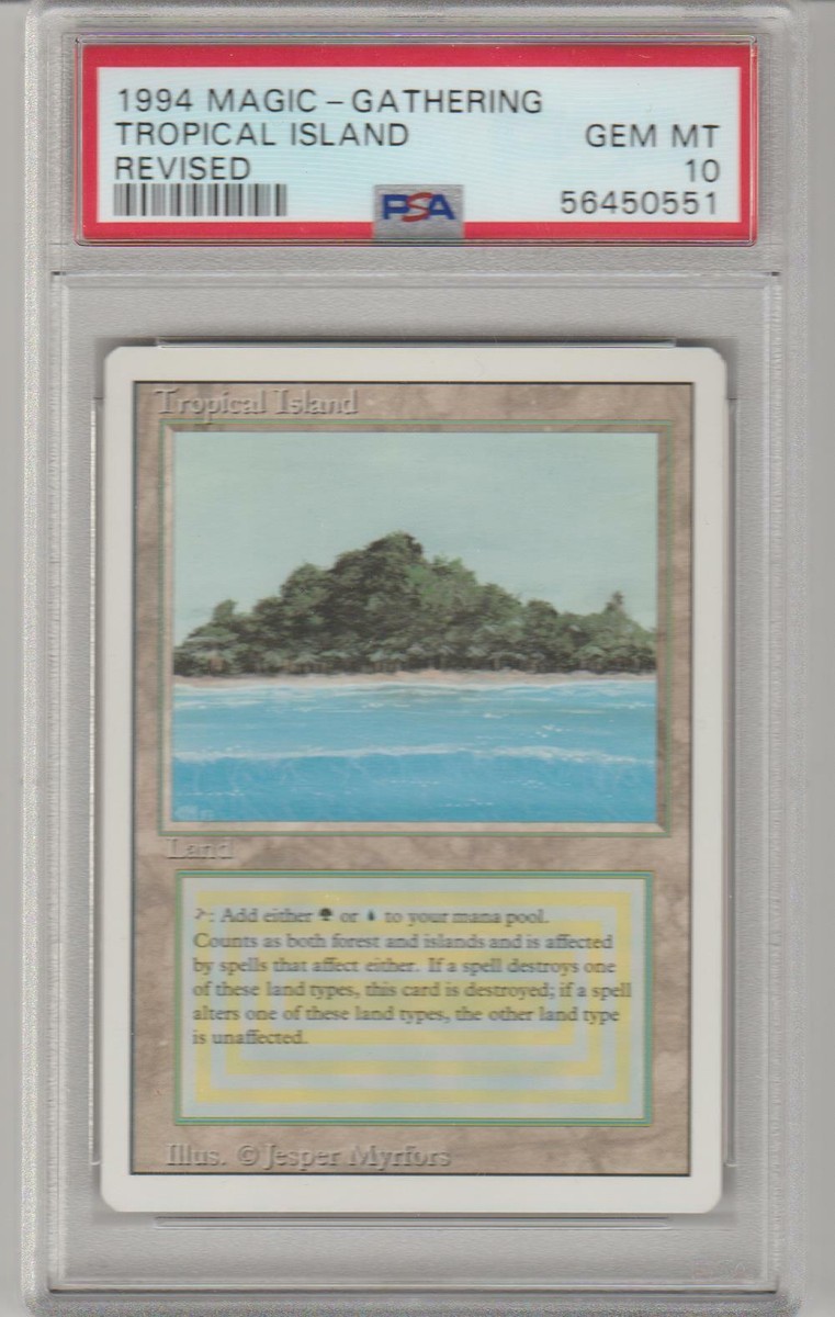 MTG 1994 Revised Tropical Island PSA 10 Gem Mint Dual Land MTG 1994 Revised Tropical Island PSA 10 Gem Mint Dual Land