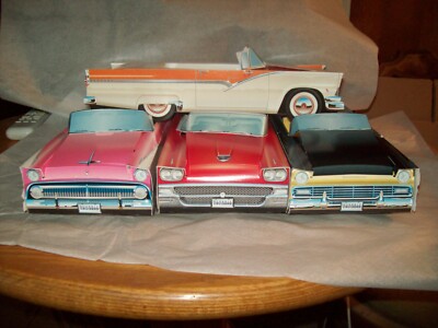 Retro cruisers Ford Sunliner Car food box birthday party Mix Colors Set of 4