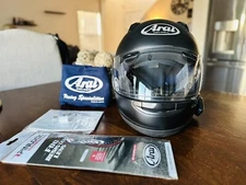Arai Quantum X Frost Black Racing Motorcycle Helmet Size S w/Cardo Freecom 4X