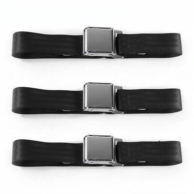 Ford Thunderbird 1955 - 1957 Airplane 2pt BK Lap Bench Seat Belt Kit - 3 Belts