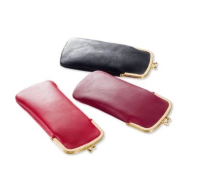 VICTORIA COLLECTION Sina Einstecketui aus echtem Nappaleder mit Schnappverschluss Brillen Stecketui