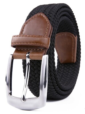 Elastic Fabric Braided Belt,Enduring Stretch Woven Belt for Unisex Men/Women/Jun
