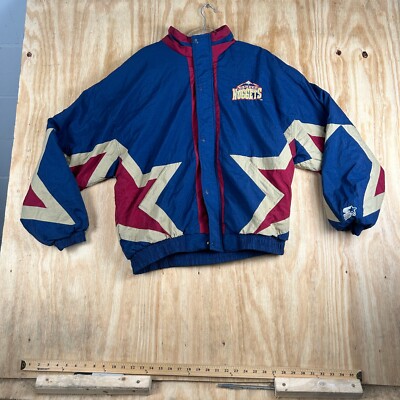 Starter NBA Denver Nuggets Team Windbreaker Jacket Mens Size M Multicolor VTG
