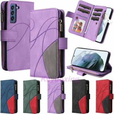 For Samsung Galaxy S22 Ultra S21 S20 Plus Wallet Card Holder Leather Case Cover