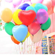 12 inch 100x Assorted Colors Heart Latex Thick Party Balloons 3.2g Helium Float