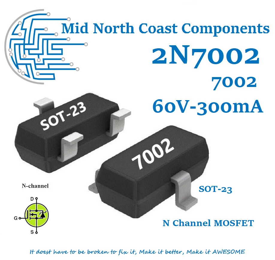 2N7002 MOSFET Pinout, Datasheet, Equivalents Features, 53 OFF