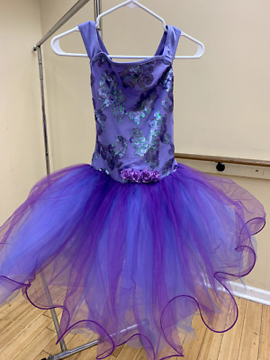 New - Ballet Dance Tutu Costumes Child Large Purple Weissman with headpiece