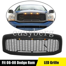 Front Hood Mesh Grille Amber Led For 06-09 Dodge Ram 1500 06-08 1500 Front Hood Mesh Grille Amber Led For 06-09 Dodge Ram 1500 06-08 1500