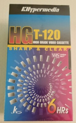NEW SEALED KHYPERMEDIA 3-PACK VIDEO CASSETTE T-120 BLANK VHS HS HIGH GRADE TAPES