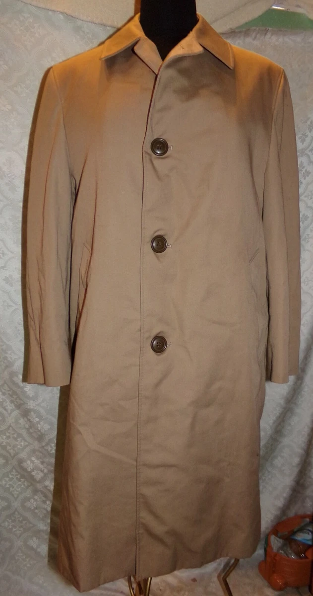 Aquascutum Trench Coat Mens 38 Short Zip Out Lining Beige Tan 38S