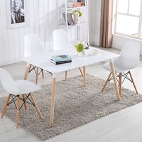 Rectangle White Dining Table And 4 White Dining Chairs Retro Dsw Eiffel Style Rectangle White Dining Table And 4 White Dining Chairs Retro Dsw Eiffel Style