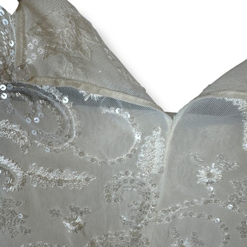 Tahari Cream Tank Top Womens Size 14 Sequin Angelcore Mermaidcore Ethereal Fairy - Picture 9 of 14