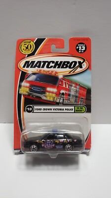MATCHBOX 2002 FORD CROWN VICTORIA 50 Years POLICE #13/75 Black