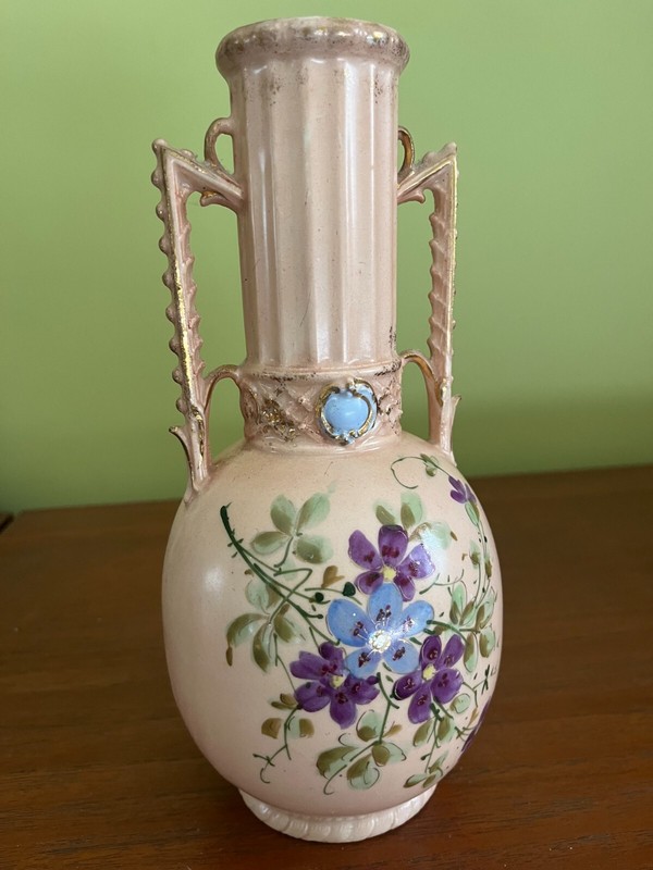 ANTIQUE "AUSTRIA" H.P. BRIGHT PINK FANCY