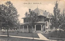 Woodville Ohio Home No.1, B/W Lithograph Vintage Postcard U14311