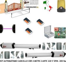 AUTOMAZIONE CANCELLO BATTENTE KIT AUTOMATISMO APRICANCELLO CBR MOTORI 220V 3 RAD
