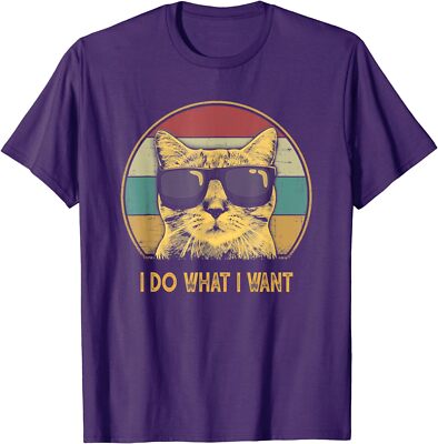 Retro I Do What I Want Cat Funny Cat Lover Unisex T-Shirt